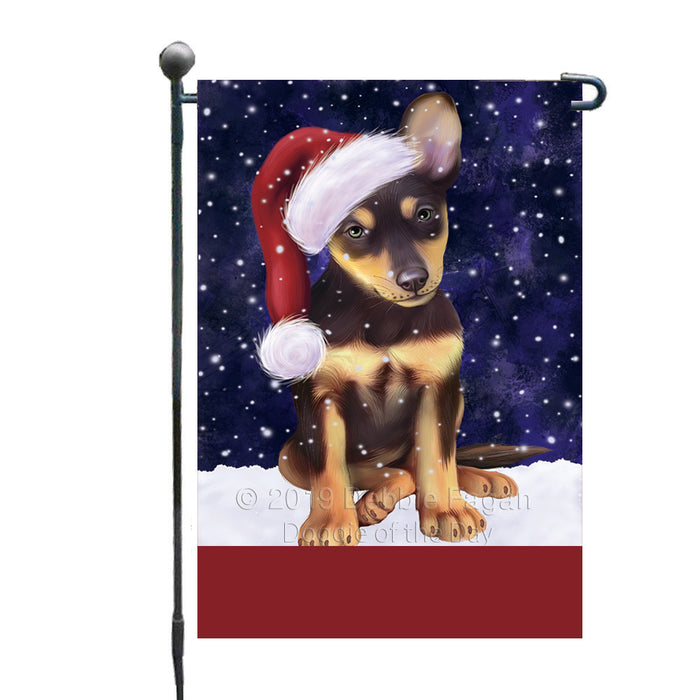 Personalized Let It Snow Happy Holidays Australian Kelpie Dog Custom Garden Flags GFLG-DOTD-A62234