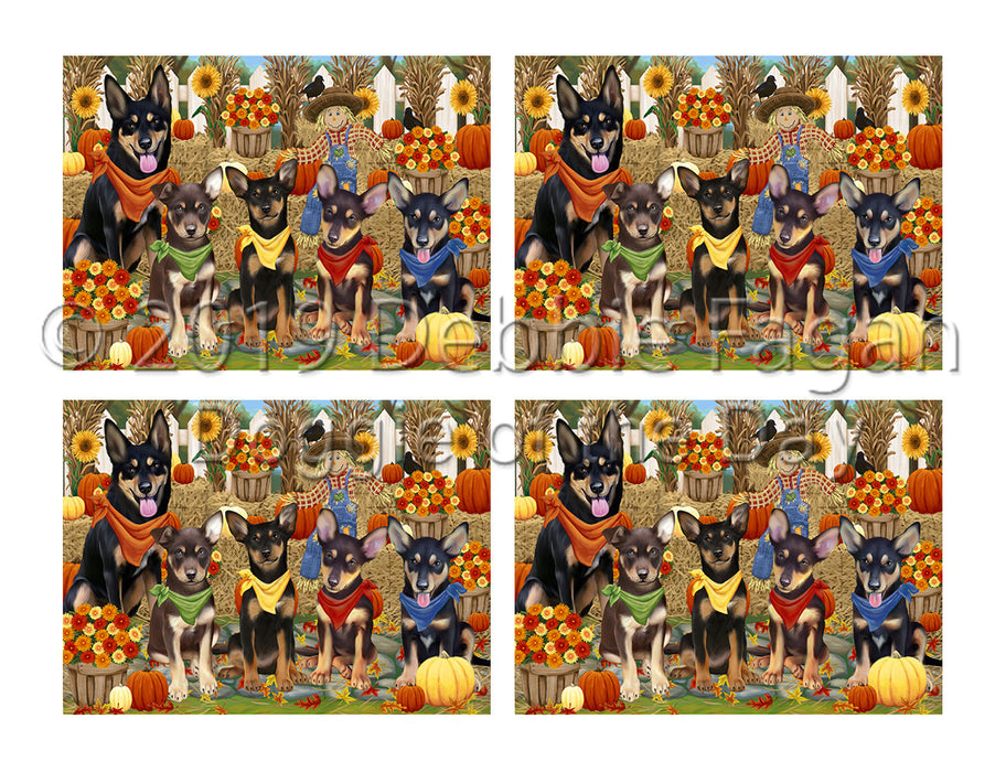 Fall Festive Harvest Time Gathering Australian Kelpies Dogs Placemat
