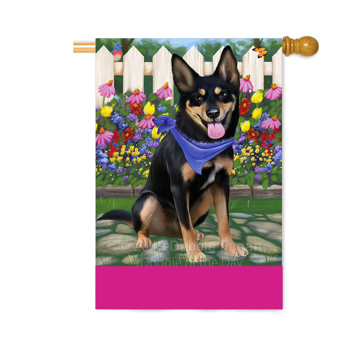 Personalized Spring Floral Australian Kelpie Dog Custom House Flag FLG-DOTD-A62774