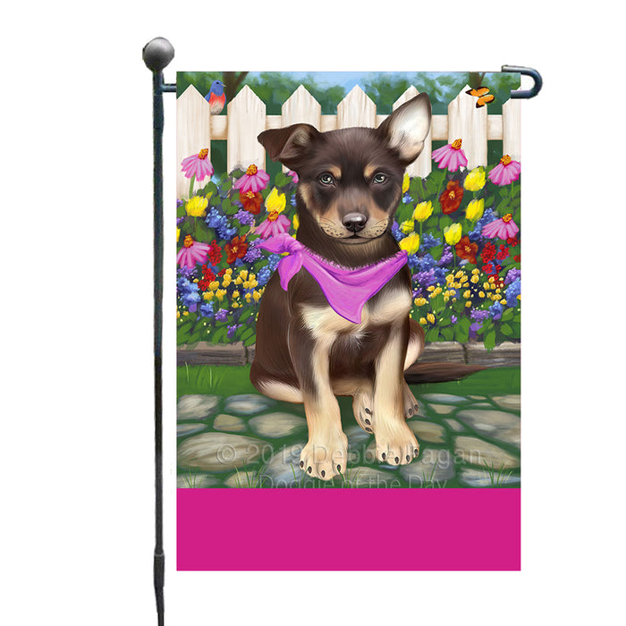 Personalized Spring Floral Australian Kelpie Dog Custom Garden Flags GFLG-DOTD-A62721