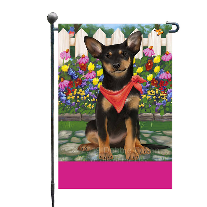 Personalized Spring Floral Australian Kelpie Dog Custom Garden Flags GFLG-DOTD-A62720