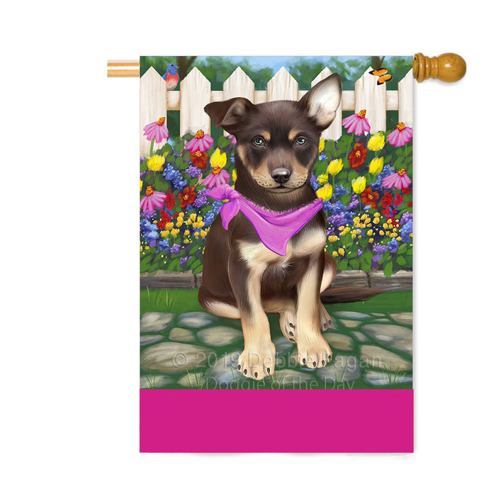 Personalized Spring Floral Australian Kelpie Dog Custom House Flag FLG-DOTD-A62777