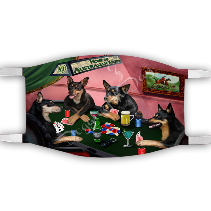 Home of Australian Kelpie Dogs Playing Poker Face Mask FM49760