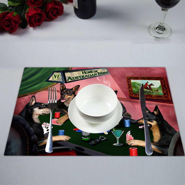 Home of  Australian Kelpie Dogs Playing Poker Placemat