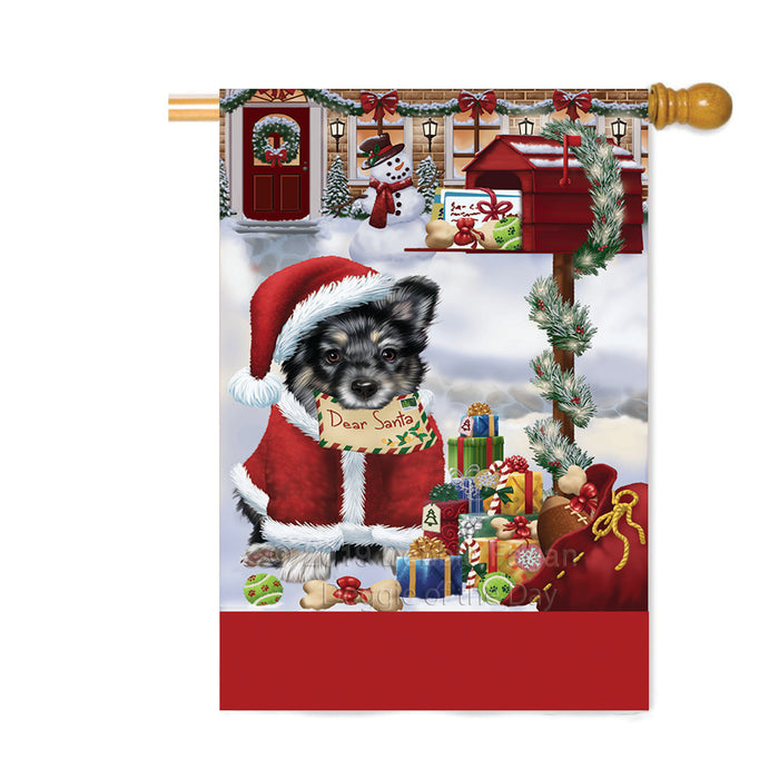 Personalized Happy Holidays Mailbox Australian Shepherd Dog Christmas Custom House Flag FLG-DOTD-A59944