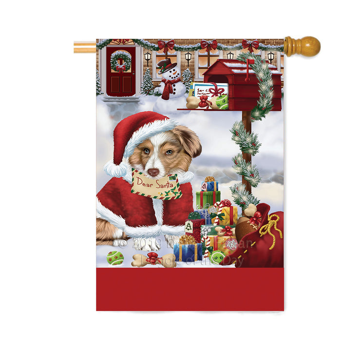 Personalized Happy Holidays Mailbox Australian Shepherd Dog Christmas Custom House Flag FLG-DOTD-A59945