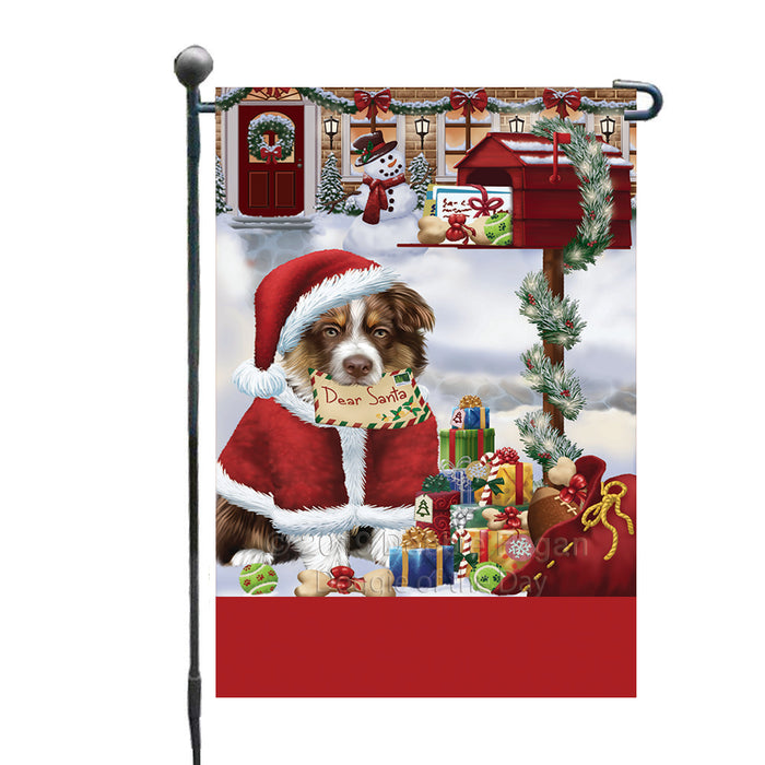 Personalized Happy Holidays Mailbox Australian Shepherd Dog Christmas Custom Garden Flags GFLG-DOTD-A59890