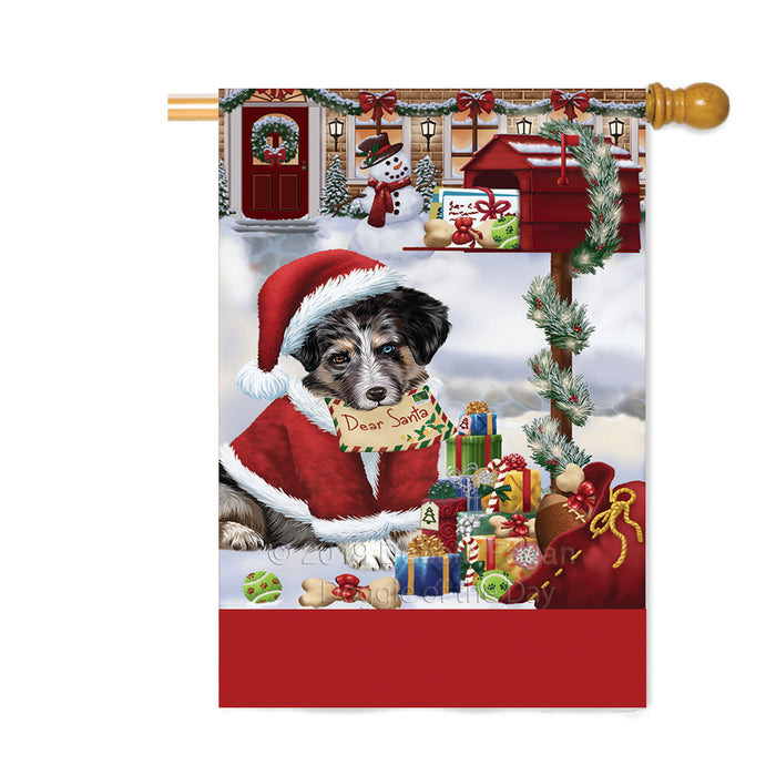 Personalized Happy Holidays Mailbox Australian Shepherd Dog Christmas Custom House Flag FLG-DOTD-A59947
