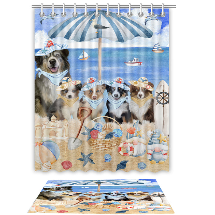 Australian Shepherd Shower Curtain with Bath Mat Combo: Curtains with hooks and Rug Set Bathroom Decor, Custom, Explore a Variety of Designs, Personalized, Pet Gift for Dog Lovers