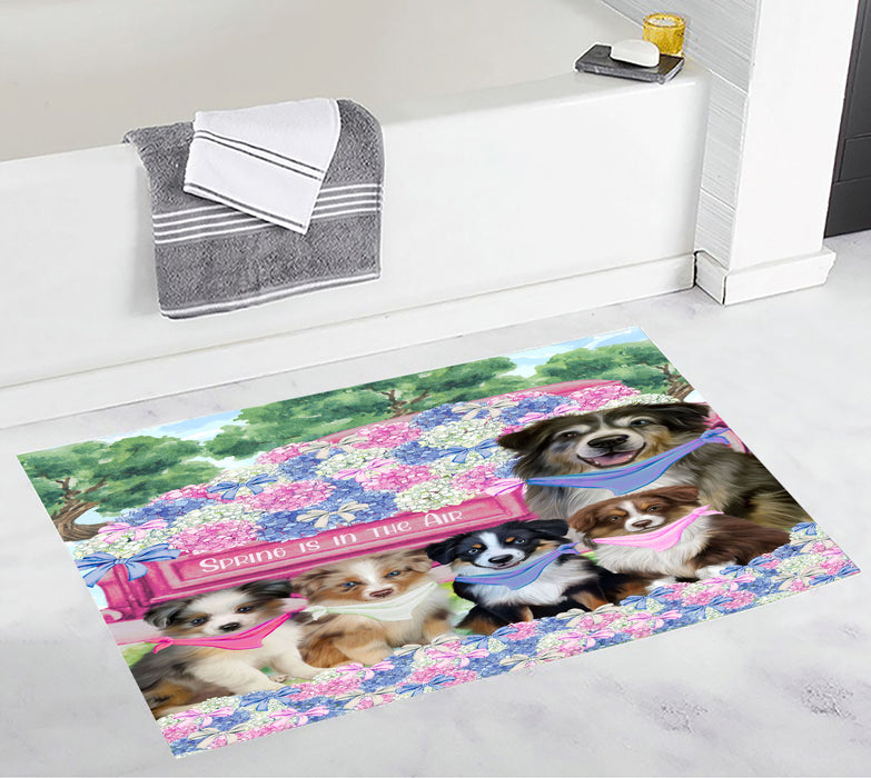 Australian Shepherd Anti-Slip Bath Mat, Explore a Variety of Designs, Soft and Absorbent Bathroom Rug Mats, Personalized, Custom, Dog and Pet Lovers Gift