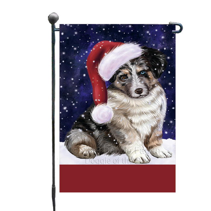 Personalized Let It Snow Happy Holidays Australian Shepherd Dog Custom Garden Flags GFLG-DOTD-A62236