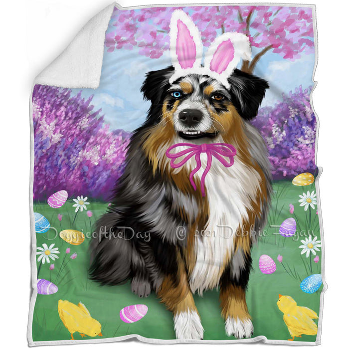 Australian Shepherd Dog Easter Holiday Blanket BLNKT56928