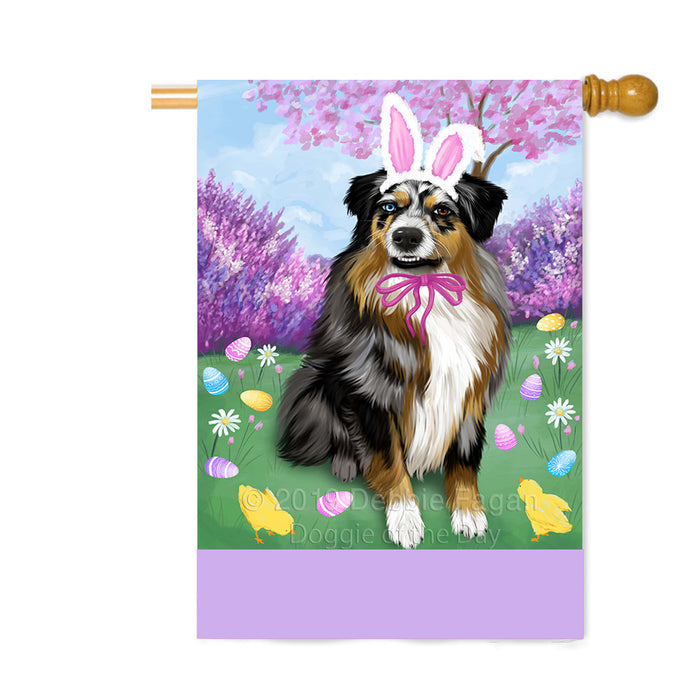 Personalized Easter Holiday Australian Shepherd Dog Custom House Flag FLG-DOTD-A58785