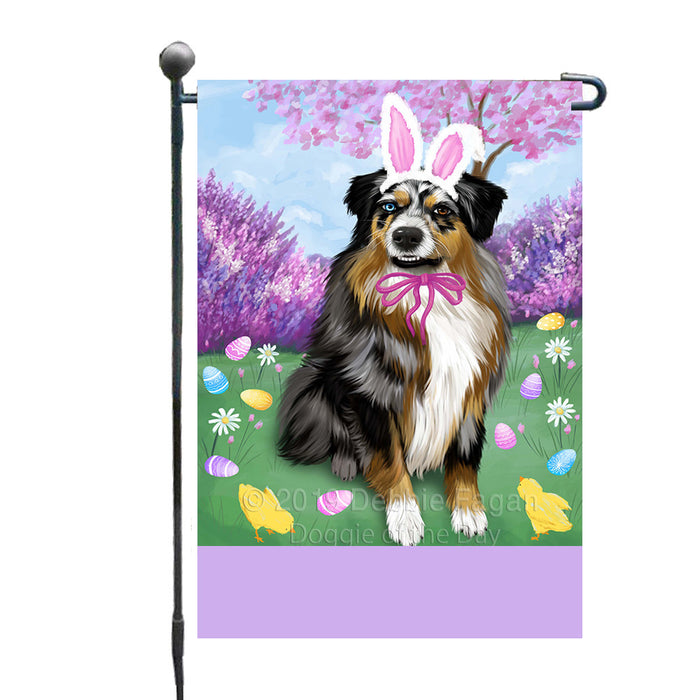 Personalized Easter Holiday Australian Shepherd Dog Custom Garden Flags GFLG-DOTD-A58729