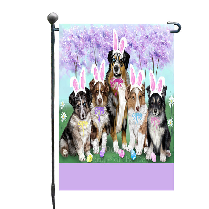 Personalized Easter Holiday Australian Shepherd Dogs Custom Garden Flags GFLG-DOTD-A58730