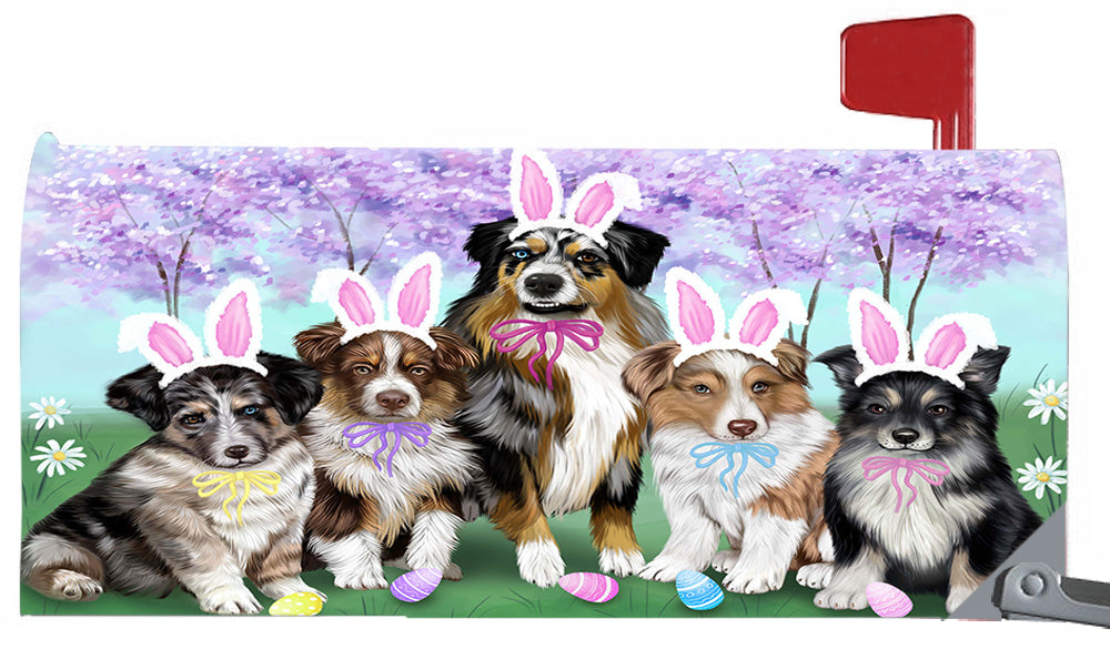 Easter Holidays Australian Shepherd Dogs Magnetic Mailbox Cover MBC48373