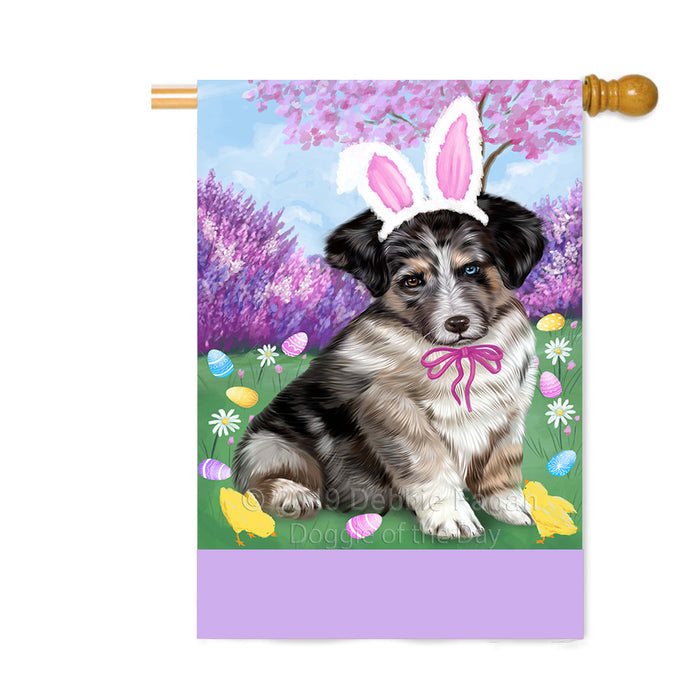 Personalized Easter Holiday Australian Shepherd Dog Custom House Flag FLG-DOTD-A58787