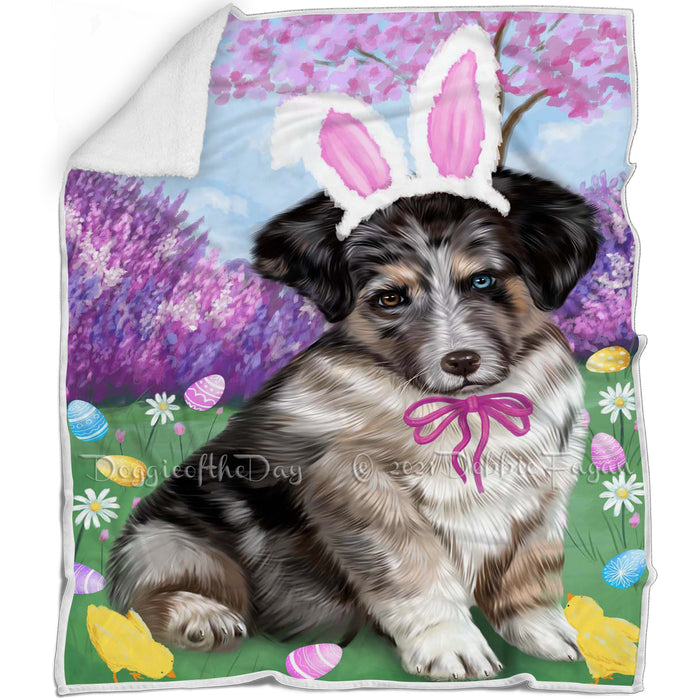 Australian Shepherd Dog Easter Holiday Blanket BLNKT56937