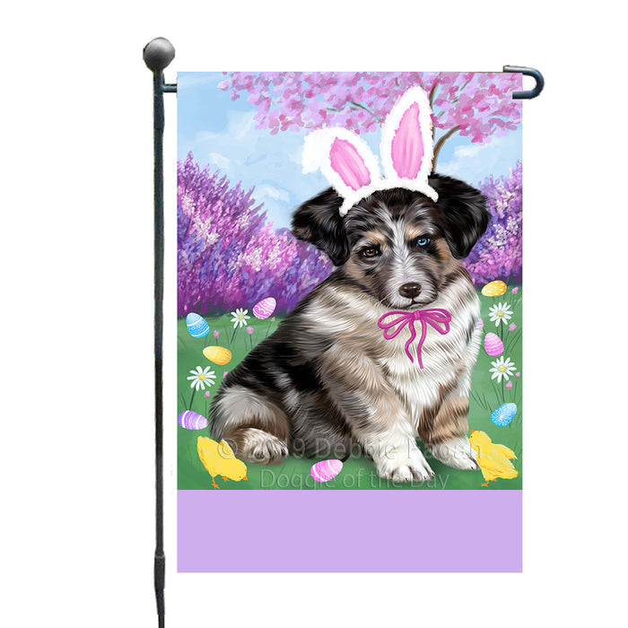 Personalized Easter Holiday Australian Shepherd Dog Custom Garden Flags GFLG-DOTD-A58731