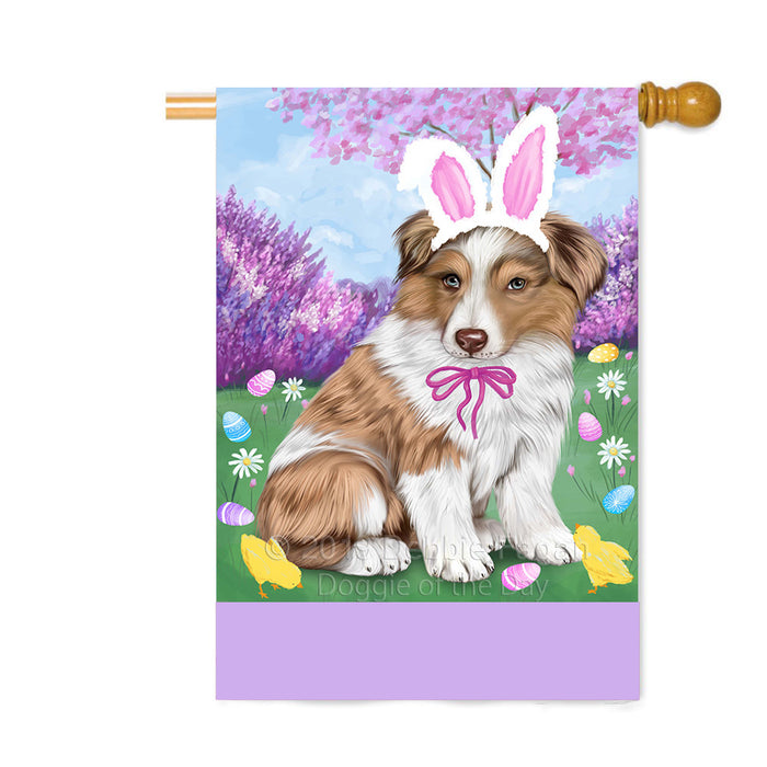 Personalized Easter Holiday Australian Shepherd Dog Custom House Flag FLG-DOTD-A58788