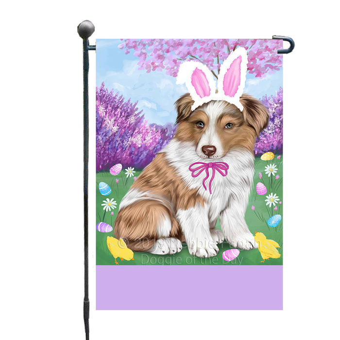 Personalized Easter Holiday Australian Shepherd Dog Custom Garden Flags GFLG-DOTD-A58732