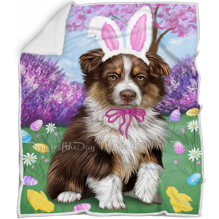 Australian Shepherd Dog Easter Holiday Blanket BLNKT56955