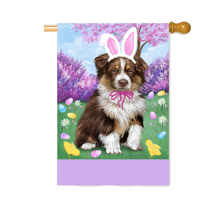 Personalized Easter Holiday Australian Shepherd Dog Custom House Flag FLG-DOTD-A58790