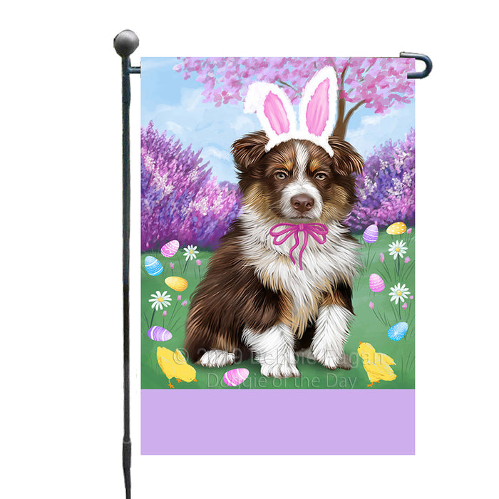Personalized Easter Holiday Australian Shepherd Dog Custom Garden Flags GFLG-DOTD-A58734