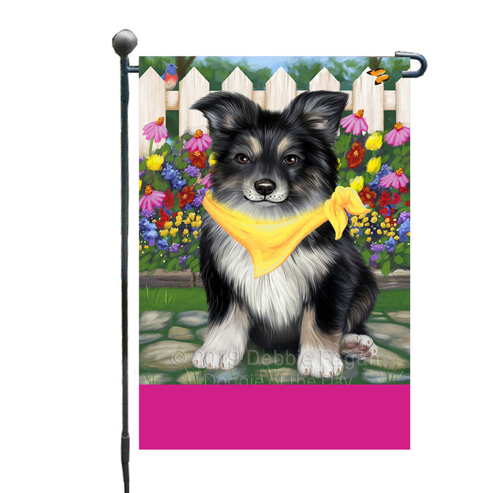 Personalized Spring Floral Australian Shepherd Dog Custom Garden Flags GFLG-DOTD-A62724