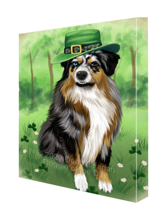 St. Patrick's Day Australian Shepherd Dog Canvas Wall Art - Premium Quality Ready to Hang Room Decor Wall Art Canvas - Unique Animal Printed Digital Painting for Decoration CVS704