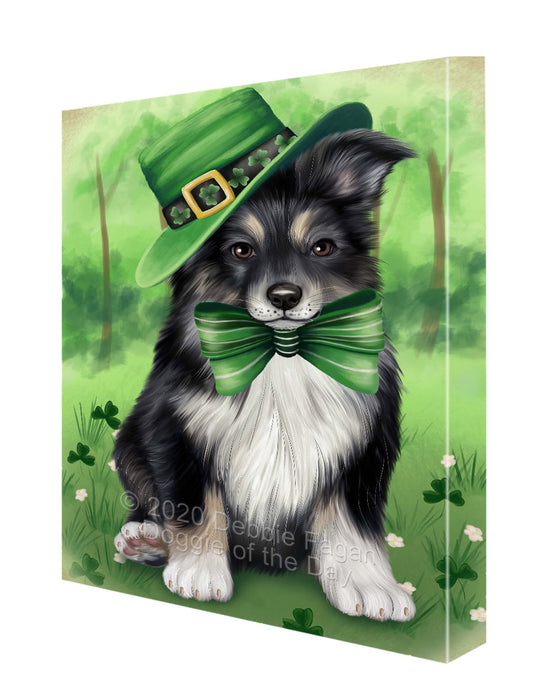 St. Patrick's Day Australian Shepherd Dog Canvas Wall Art - Premium Quality Ready to Hang Room Decor Wall Art Canvas - Unique Animal Printed Digital Painting for Decoration CVS705