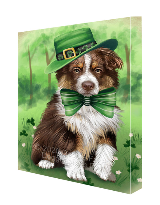 St. Patrick's Day Australian Shepherd Dog Canvas Wall Art - Premium Quality Ready to Hang Room Decor Wall Art Canvas - Unique Animal Printed Digital Painting for Decoration CVS707
