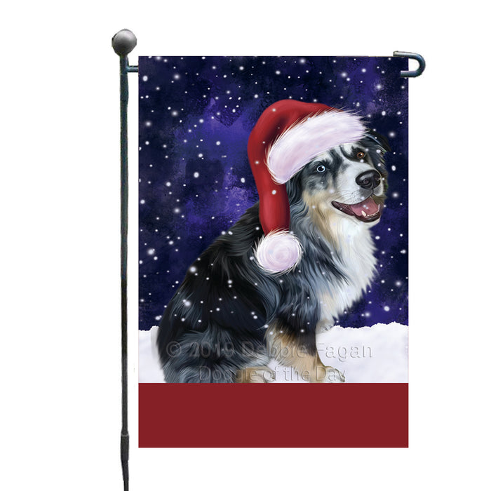 Personalized Let It Snow Happy Holidays Australian Shepherd Dog Custom Garden Flags GFLG-DOTD-A62239