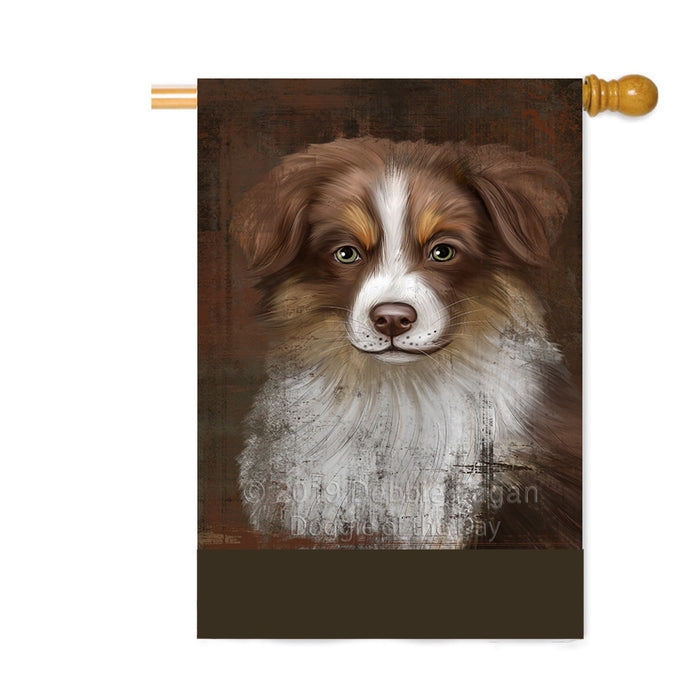 Personalized Rustic Australian Shepherd Dog Custom House Flag FLG64488