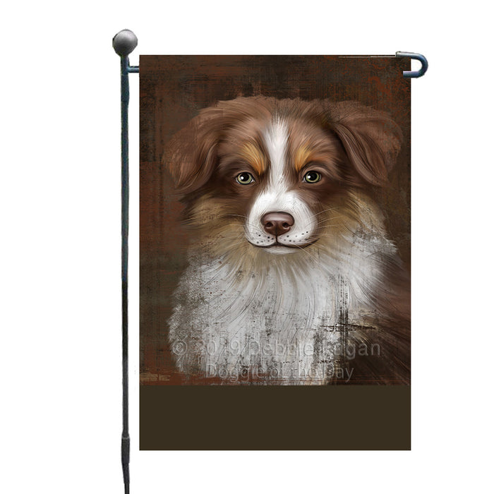 Personalized Rustic Australian Shepherd Dog Custom Garden Flag GFLG63411