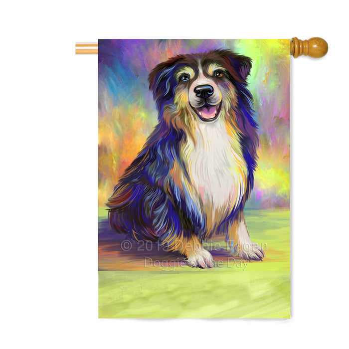 Personalized Paradise Wave Australian Shepherd Blue Merle Dog Custom House Flag FLG-DOTD-A60057