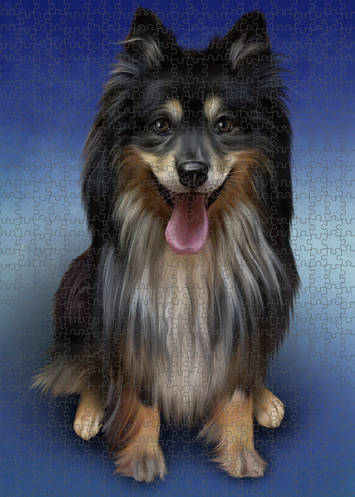 Australian Shepherd Dog Portrait Jigsaw Puzzle for Adults Animal Interlocking Puzzle Game Unique Gift for Dog Lover's with Metal Tin Box PZL999