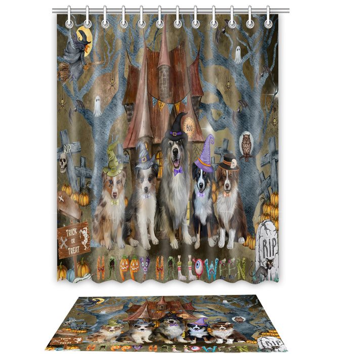 Australian Shepherd Shower Curtain & Bath Mat Set, Bathroom Decor Curtains with hooks and Rug, Explore a Variety of Designs, Personalized, Custom, Dog Lover's Gifts