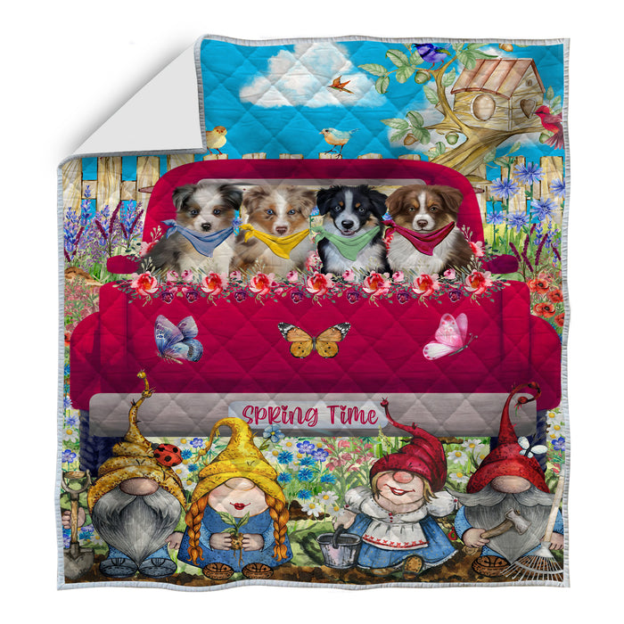 Australian Shepherd Quilt, Explore a Variety of Bedding Designs, Bedspread Quilted Coverlet, Custom, Personalized, Pet Gift for Dog Lovers