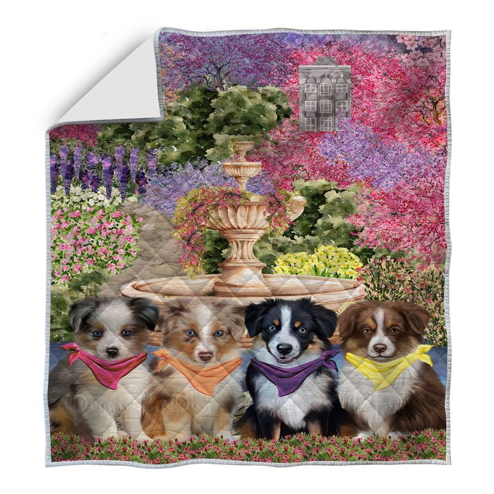 Australian Shepherd Bedding Quilt, Bedspread Coverlet Quilted, Explore a Variety of Designs, Custom, Personalized, Pet Gift for Dog Lovers