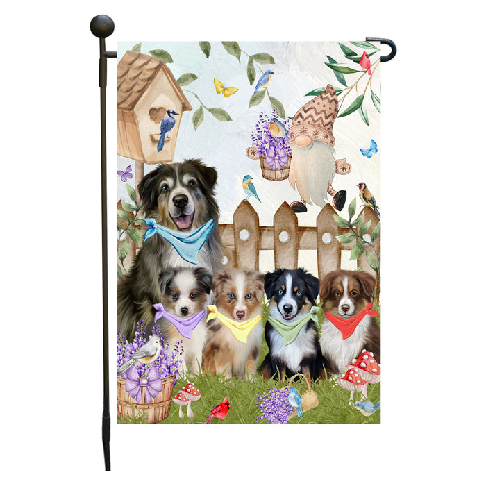 Australian Shepherd Dogs Garden Flag: Explore a Variety of Designs, Custom, Personalized, Weather Resistant, Double-Sided, Outdoor Garden Yard Decor for Dog and Pet Lovers