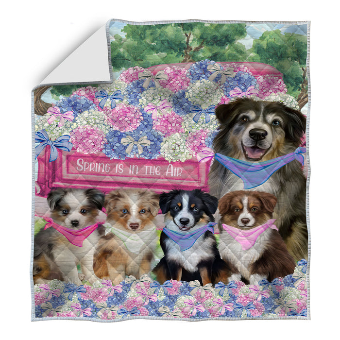 Australian Shepherd Quilt: Explore a Variety of Custom Designs, Personalized, Bedding Coverlet Quilted, Gift for Dog and Pet Lovers