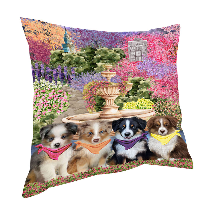 Australian Shepherd Pillow: Cushion for Sofa Couch Bed Throw Pillows, Personalized, Explore a Variety of Designs, Custom, Pet and Dog Lovers Gift