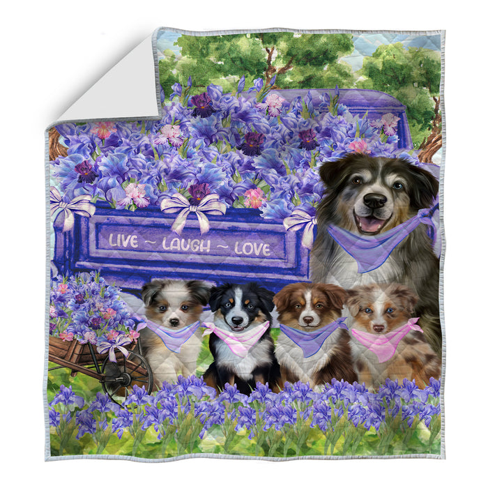 Australian Shepherd Quilt: Explore a Variety of Custom Designs, Personalized, Bedding Coverlet Quilted, Gift for Dog and Pet Lovers