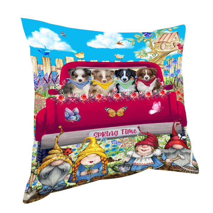 Australian Shepherd Pillow: Explore a Variety of Designs, Custom, Personalized, Throw Pillows Cushion for Sofa Couch Bed, Gift for Dog and Pet Lovers