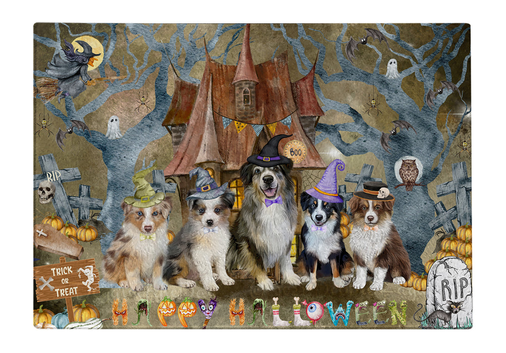 Australian Shepherd Cutting Board: Explore a Variety of Personalized Designs, Custom, Tempered Glass Kitchen Chopping Meats, Vegetables, Pet Gift for Dog Lovers