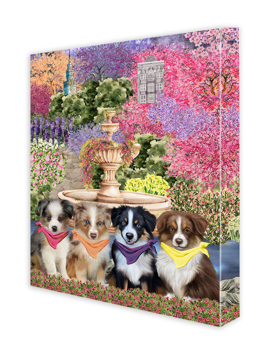 Australian Shepherd Canvas: Explore a Variety of Designs, Custom, Digital Art Wall Painting, Personalized, Ready to Hang Halloween Room Decor, Pet Gift for Dog Lovers