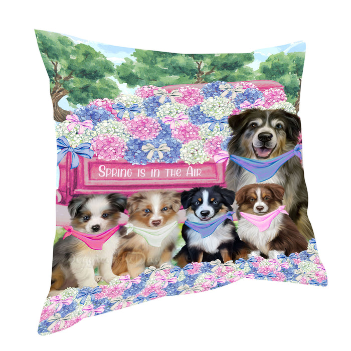Australian Shepherd Throw Pillow, Explore a Variety of Custom Designs, Personalized, Cushion for Sofa Couch Bed Pillows, Pet Gift for Dog Lovers