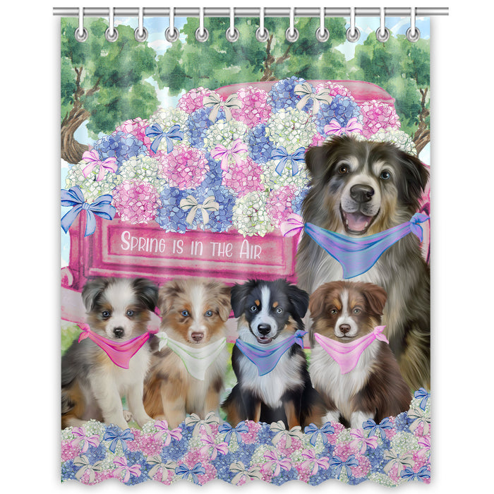 Australian Shepherd Shower Curtain, Custom Bathtub Curtains with Hooks for Bathroom, Explore a Variety of Designs, Personalized, Gift for Pet and Dog Lovers
