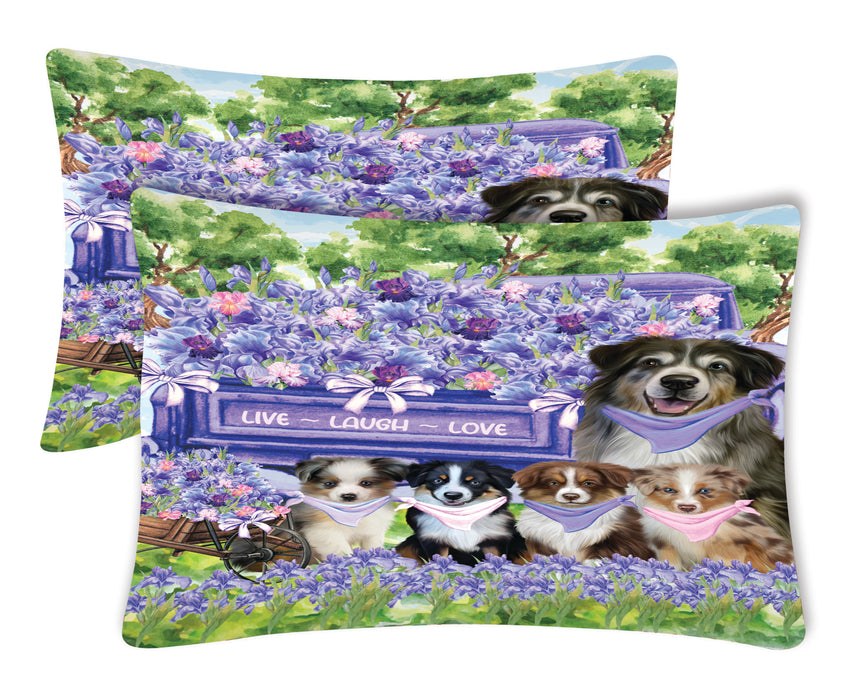 Australian Shepherd Pillow Case with a Variety of Designs, Custom, Personalized, Super Soft Pillowcases Set of 2, Dog and Pet Lovers Gifts